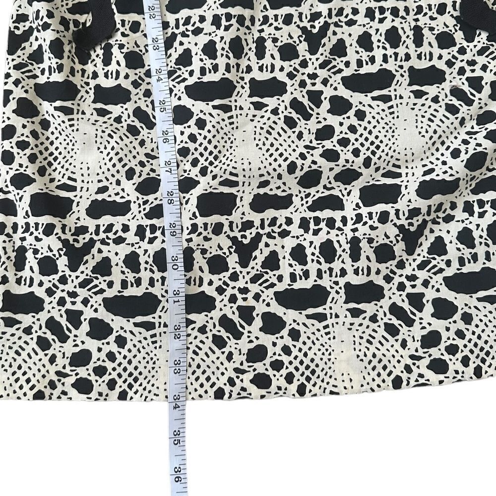 Vivienne Tam Abstract Cream and Black Sleeveless Retro Style Dress Size 4 - Picture 13 of 15